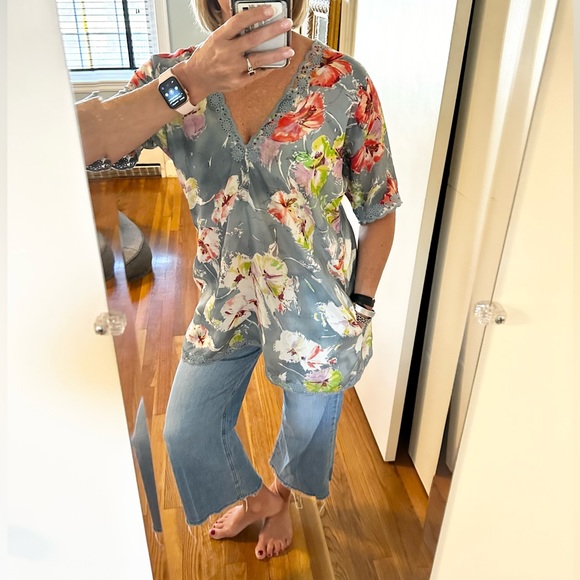 Johnny Was Tops - Johnny Was Silk Floral Tunic